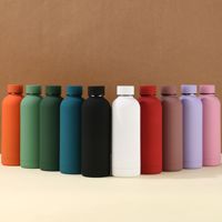 Bouteille d'eau de yoga de sport en acier inoxydable peinte en caoutchouc personnalisée