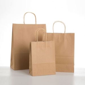 Bolsas de Papel Kraft con Asas Marrones, Personalizadas, Ecológicas, Reutilizables, con su Propio Logotipo, para Regalos, Alimentos y Comestibles, Venta al Por Mayor - Product Image 2
