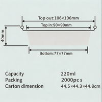 Gobelet à tartelette en aluminium jetable avec couvercle en plastique, récipient de cuisson résistant au four, capacité de 106 ml