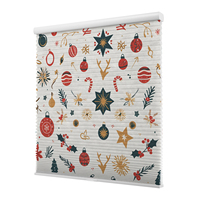 ZSTARR arbre de Noël impression numérique personnalisée sans fil occultant stores cellulaires en nid d'abeille à isolation thermique pour fenêtre