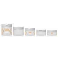 Pot en plastique mat givré de nouvelle conception pour les soins du visage 180g 240g 360g 480g Pot à couvercle rabattable en PP blanc pour cosmétique