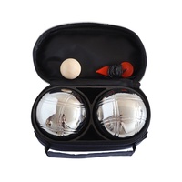 Ensemble de pétanque professionnel en acier chromé avec 2 boules et sac de transport 600D pour jeux en plein air