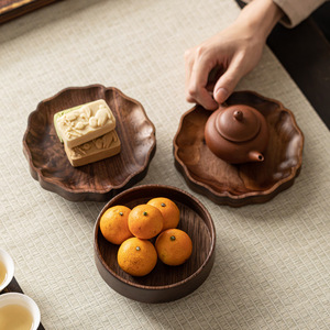 Bandeja de madera de nogal para tetera, tapete para tetera, base de arcilla púrpura termoaislante para tetera, soporte para preparación en seco, juego de té Kung Fu - Product Image 1