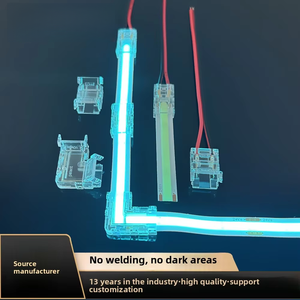 Solderless <b>LED</b> Strip Connector 2 Pin COB <b>Corner</b> L-Shape Clip Snap Quick Connect Transparent No Gap, Low Voltage for COB Flexible - Product Image 2