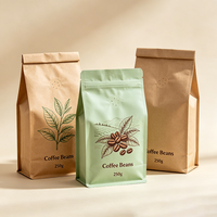 Sacs à café en aluminium avec valve et fermeture éclair, scellés sur huit côtés, qualité alimentaire, 250g, 500g, 1kg, pour l'emballage de grains de café - Vente en gros