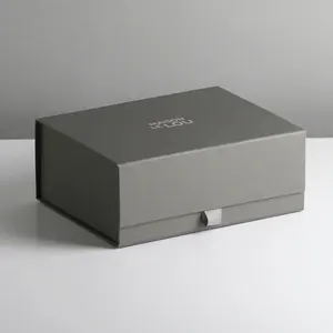 Aangepast Logo Luxe Grijze Harde Kist Verpakking Stijve Kartonnen Papieren Geschenkdozen Voor Cosmetica