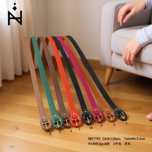 Cinturón de Cuero con Hebilla de PU y Borde de Bola de Acero de 3.3cm - Product Image 3