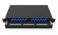 Dudukan rak geser 1U 19 inci 24CORE SC/FC/ST/LC kotak terminasi FTTH serat optik ODF Panel Patch