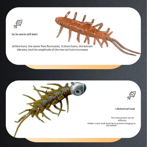 <span class=keywords><strong>Esca</strong></span> Artificiale Morbida 5.8cm/1.5g 4.5cm/1.1g per <span class=keywords><strong>Pesca</strong></span> Selvatica, <span class=keywords><strong>con</strong></span> Testa Piombata Invertita e Amo Galleggiante, per Bass e Pesci Testa di Serpente - Product Image 4