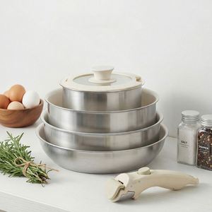 Juego de Ollas de Cocina Antiadherentes de Acero Inoxidable Personalizadas, Juego de Ollas para Cocina, Ollas Duraderas con Tapa - Product Image 4