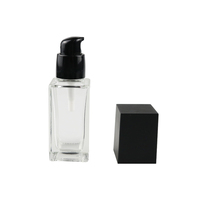 Mini Square Travel 15ml 30ml 40ml 50ml kaca + Serum perawatan kulit plastik botol Lotion pompa krim