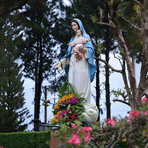 Statue de la Vierge Marie en résine et fibre de verre résistante aux intempéries, peinte à la main, style antique, 65 pouces grandeur nature, modèle personnalisable pour jardin extérieur - Product Image 5