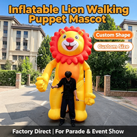 Costume de lion gonflable géant pour la marche, animal de la jungle, publicité personnalisée, résistant à l'eau, résistant au soleil, durable, extérieur