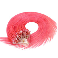 Extensiones de Cabello Humano Ruso Rosa al por Mayor 12A Remy con Micro Anillas y Nano Anillas, Doble Trama, Puntas Nano Anillas