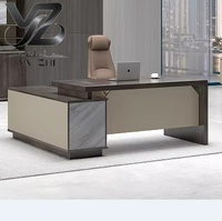 Bureau en forme de L en panneaux de particules de bois massif, fabrication directe d'usine Yazhi, avec tiroirs, design minimaliste moderne pour usage de bureau
