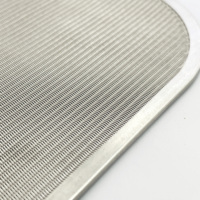 Filter Logam Berpori Baja Tahan Karat, Cakram Filter Lubang Persegi, Jaring Logam Anyaman Multilayer dengan Tepi Aluminium
