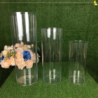 Jarrones Cilíndricos de Acrílico Irrompible LUYI, 30/40/50 cm de Altura, Transparentes, Grandes, para Decoración de Bodas y Mesas