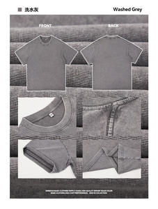 The Professional No Age <span class=keywords><strong>Gap</strong></span> <span class=keywords><strong>T</strong></span>-Shirts Summer 100% Cotton Drop Shoulder Crewneck Heavyweight Acid Wash - Product Image 6