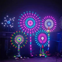 Luces LED RGB 3D para Exteriores, Impermeables, con Efecto de Fuegos Artificiales, Animación de Meteoros Navideños, Decoración de Jardín, Ambiente Festivo