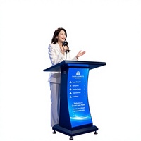 Pantalla LED Digital P2.5 con Control por Aplicación Inteligente, Podio de Voz con Ruedas Universales para Conferencias, Negocios, Centros Comerciales de Autoservicio