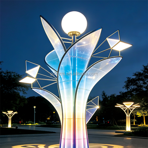 Luz LED RGB con Forma de Capullo de Flor para Monumentos Navideños (Acero Inoxidable + PC) IP65 Impermeable, Decoración Artística para Plazas de Ciudad, Iluminación de Paisajes - Product Image 5