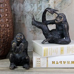 Orangutan-تمثال مصنوعات بقرد وحيوانات لديكور المكبات, ديكور منزلي ، بالجملة ، راتينج شقي ، مقاس واحد ، اصطناعي - Product Image 2