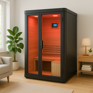 Hiện Đại 3-Người Phần Lan Ngoài Trời Khô Hơi Nước Phòng Tắm Hơi Với Hemlock Gỗ Xây Dựng Không Thấm Nước Đứng Cho Sân Điện Sưởi Ấm - Product Image 5