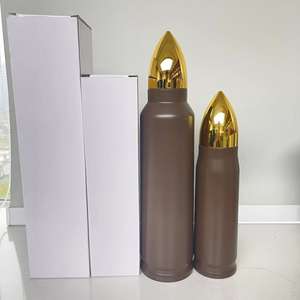 Logo personalizzato e bottiglie d'<span class=keywords><strong>acqua</strong></span> bicchieri proiettile 500ml 1000ml bottiglie d'<span class=keywords><strong>acqua</strong></span> in acciaio inox doppia parete tazza di metallo con coperchi d'oro - Product Image 3