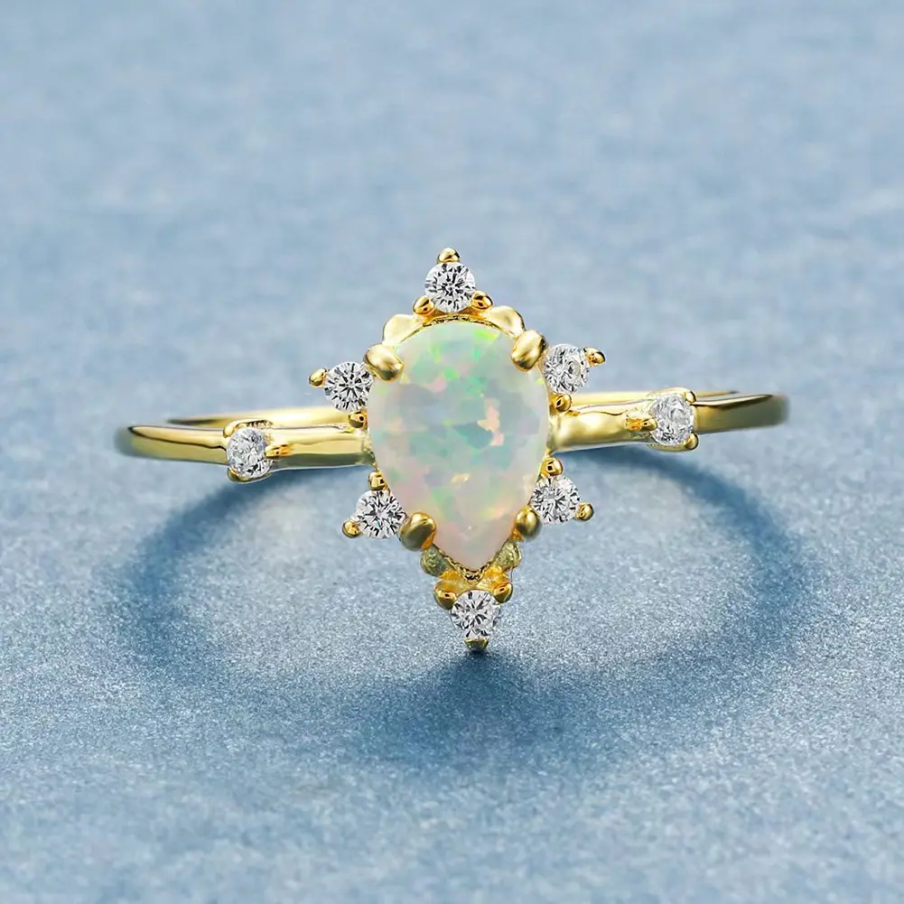 QS589 Princess Luxury 925 Sterling Silver Earrings Jewelry Drop Opal Rings Jewelry Women