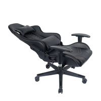 Chaise de Gaming Électrique Minimaliste à LED RGB, Revêtement en Cuir Noir Tressé, Siège Pivotant Réglable en Hauteur en 2 Étapes, Vente en Gros