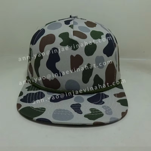 Casquette de camionneur OEM rétro camouflage réglable pour hommes casquette snapback à la mode à facture plate avec visière et corde pour la chasse en plein air - Product Image 2