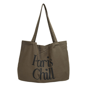 Wholesale Custom Factory Hot Sale Spacious Simple Classic Casual <b>Canvas</b> Bag Women's <b>Handbag</b> Two Open Print Stripe for Daily Use - Product Image 2
