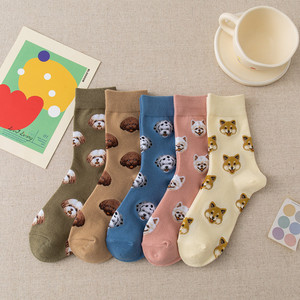 Wholesale Cute Dog Breed Cotton Crew Socks for Women Pet <strong>Lovers</strong> Knitted Novelty Funny <strong>Animal</strong> Design for Autumn - Product Image 2