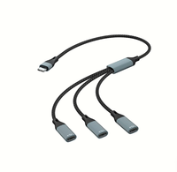 Adaptador 3 en 1 con Doble USB Tipo C Hembra + Tipo C Hembra, Carga Rápida PD, Transferencia de Datos, Base de Conexión para PC, Unidad Flash USB
