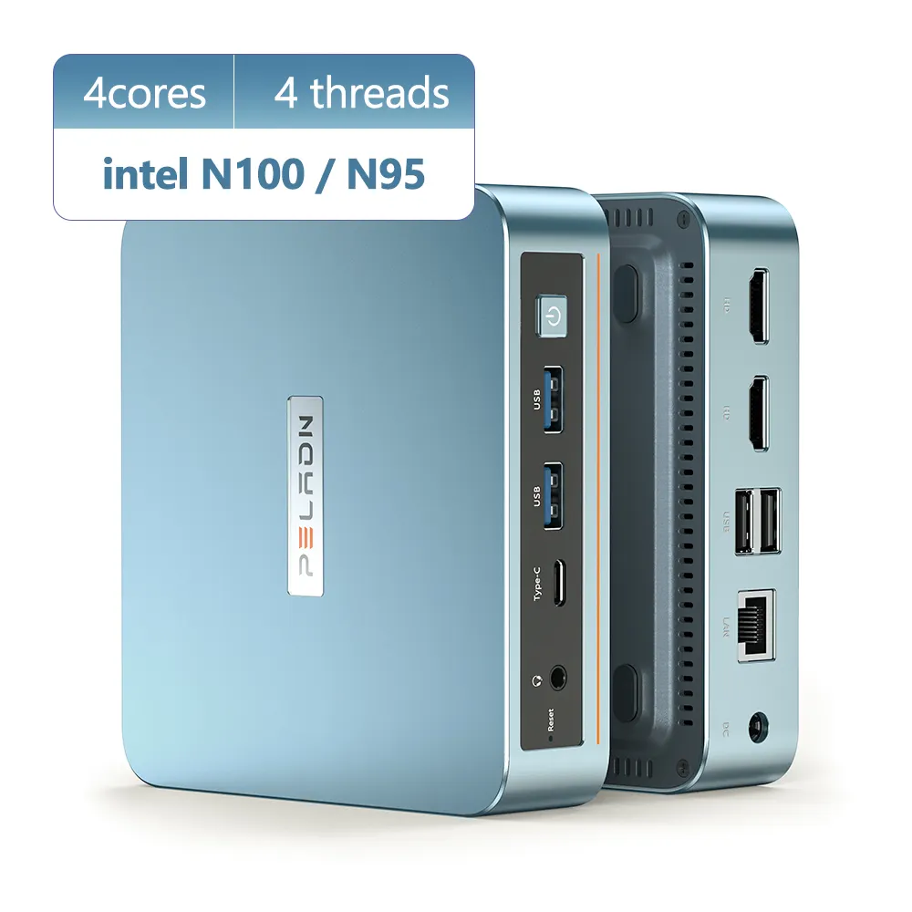 Peladn Business Education Mini PC CPU Intel N100 Office Mini PC Wifi 5.0 BT4.2 16GB DDR4 512GB SSD Mini PC para Windows 11/LINUX