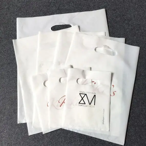 Personalized Custom Plastic Shopping Bags with Die Cut Handle Durable LDPE/HDPEP Plastic Bags for Business