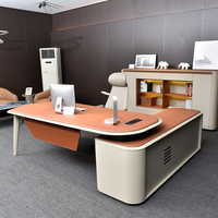 Bureau de bureau de luxe en cuir Pu de style moderne, mobilier de bureau, table de direction et de patron