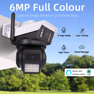 Ngoài trời 6MP ống kính kép Wifi Camera an ninh hai chiều âm thanh ai tự động theo dõi màu sắc không thấm nước tầm nhìn ban đêm không dây PTZ thẻ nhớ - Product Image 2