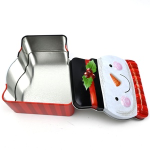 Factory Custom Eco-Friendly Recyclable Snowman Head Shaped Tinplate Box Custom Logo Holly Berry Cookie <b>Chocolate</b> Gift <b>Tin</b> for - Product Image 2
