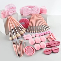Éponge de maquillage pour le visage, marque privée OEM, bandeau, pinceaux en nylon, sans latex, colorés, lot de 40 pièces pour l'application du fond de teint