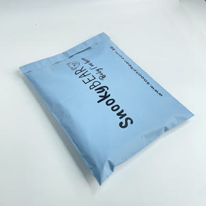 10x13inch Custom Matte Blue Poly Mailers with Black Printing - Branded Shipping Bags for Luxury Apparel & Streetwear - Product Image 2