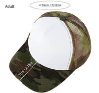 Gorra Trucker Deportiva Wins Flying Personalizada de 5 Paneles, Sin Estructura, con Camuflaje Woodland, Malla de Espuma y Detalle de Puntos