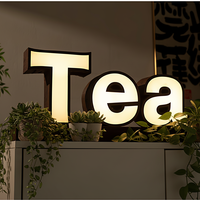 Enseigne lumineuse 3D LED personnalisée en métal et acrylique pour café-bar, livraison rapide, lettres lumineuses en plastique à éclairage frontal