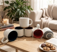 Offre Spéciale – Tasse à café en céramique vierge pour sublimation, 380 ml (12 oz), avec intérieur coloré et base en argile naturelle