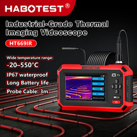 Endoscope thermique 2-en-1 HABOTEST HT669IR, caméra thermique IR HD 720P 4,3 pouces, boroscope -20~550°C, sonde OEM IP67, inspection de tuyaux 3M