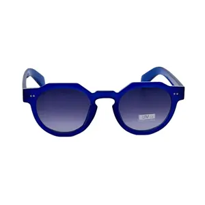 Logo personalizzato occhiali da sole rotondi con montatura piccola Vintage retrò occhiali da sole a basso costo Design a doppio colore alla moda occhiali da vista