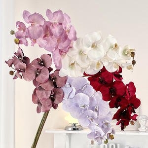 Tiges d'orchidées en soie réalistes de grande taille de 90 cm, <span class=keywords><strong>cymbidium</strong></span>, fleurs rouges foncées, violettes, blanches, artificielles modernes, toucher réel - Product Image 1