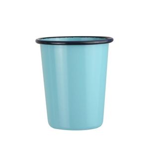 Mug en émail vierge en forme de V pour sublimation, sans anse, avec rebord en acier inoxydable, pour promotion, blanc, noir, personnalisable - Product Image 1