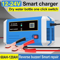 Chargeur intelligent à impulsions 12V/24V 10A pour batteries au plomb de voitures et de motos, coque ABS avec protection intégrée contre les surtensions