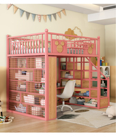 Lit double moderne mezzanine avec bureau et toboggan pour enfants Lit de dortoir en métal pour chambre d'école, hôpital et hôtel